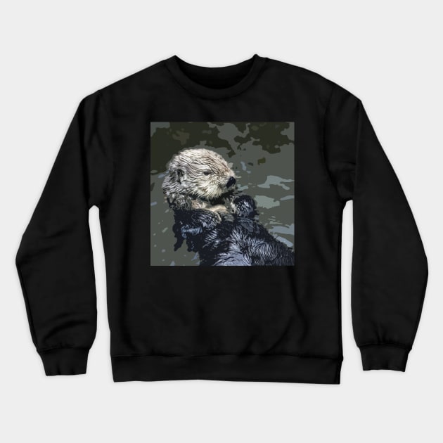 Sea Otter Crewneck Sweatshirt by iansmissenphoto